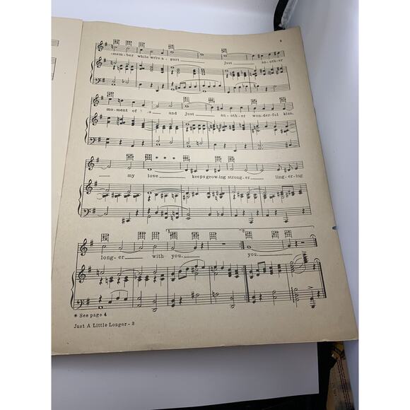 Antique Irving Berlin's, Just A Little Longer, 1926 sheet music #23. Nice! - Picture 7 of 9